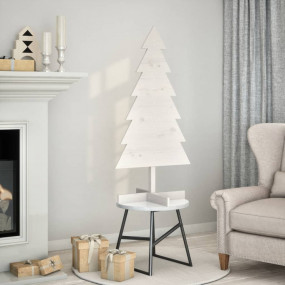 Wooden Christmas Tree White Solid pine wood Medium