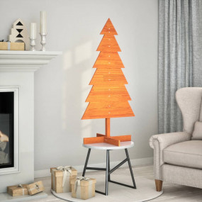 Wooden Christmas Tree Wax brown Solid pinewood Medium