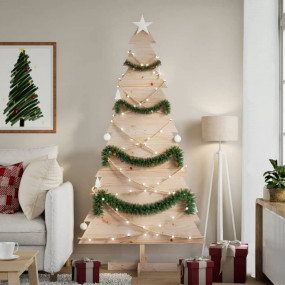 Wooden Christmas Tree Natural Solid pine wood Large