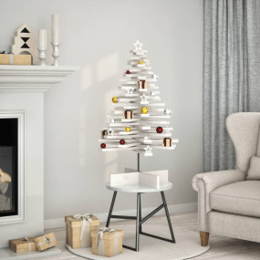 Wooden Christmas Tree White Solid pine wood 39.4 in Rot...
