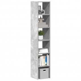 Bookcase Set of 2 Concrete Grey Engineered Wood Medium