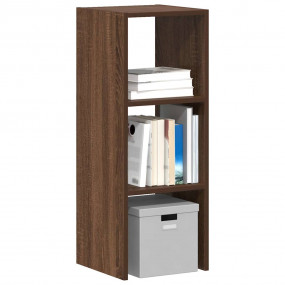 Bookcase Brown Oak Engineered Wood Small Stackable Book...