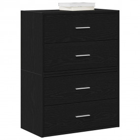 Cabinet Set of 2 Black Oak Engineered Wood Medium Modul...