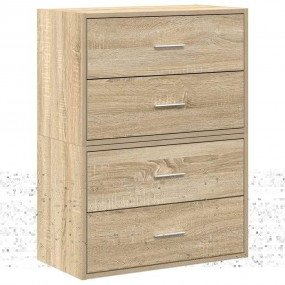 Cabinet Set of 2 Sonoma Oak Engineered Wood Small
