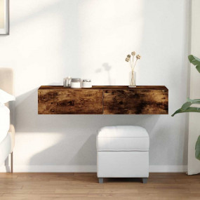 Wall Shelf Smoked Oak Engineered Wood Medium Wall Shelf