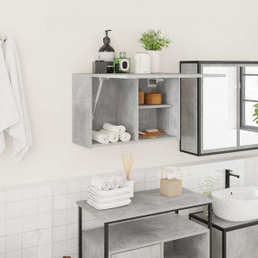 Bathroom Wall Cabinet Concrete Grey Engineered Wood Med...