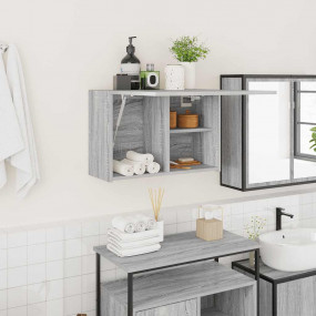 Bathroom Wall Cabinet Grey Sonoma Engineered Wood Mediu...