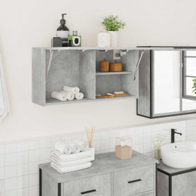 Bathroom Wall Cabinet Concrete Grey Engineered Wood Med...
