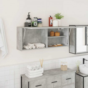 Bathroom Wall Cabinet Concrete Grey Engineered Wood Med...
