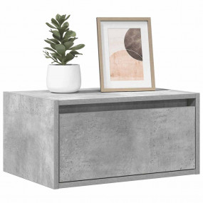 Wall-mounted Bedside Cabinet Set of 2 Concrete gray Eng...