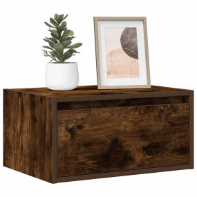 Wall-mounted Bedside Cabinet Smoked Oak Engineered wood...