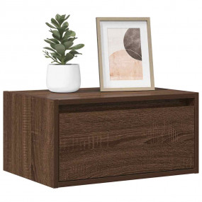 Wall-mounted Bedside Cabinet Brown Oak Engineered wood ...