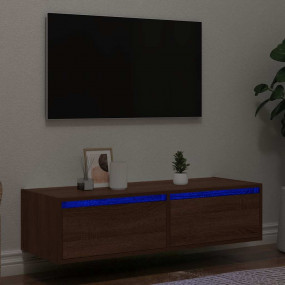 TV Cabinet Brown Oak Engineered Wood Large TV Cabinet