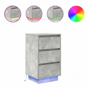 Bedside Cabinet Concrete Grey Engineered wood 15.0 x 13...