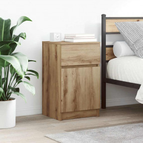 Bedside Cabinet Set of 2 Artisan oak Engineered wood