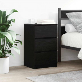 Bedside Cabinet Set of 2 Black Engineered wood Medium