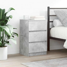 Bedside Cabinet Concrete Grey Engineered Wood Medium