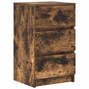 Bedside Cabinet Smoked Oak Engineered Wood Small Bedsid...