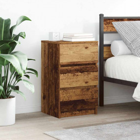 Bedside Cabinet Old Wood Engineered Wood Medium Bedside...