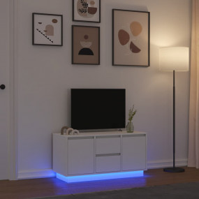 TV Cabinet White Engineered wood Medium TV Cabinet Rect...