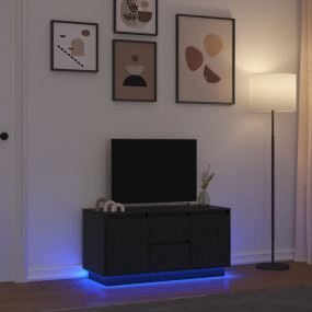 TV Cabinet Black Oak Engineered Wood Medium TV Cabinet