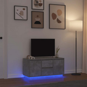 TV Cabinet Concrete Grey Engineered wood Medium TV Cabi...