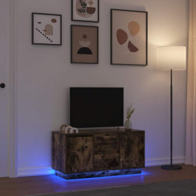 TV Cabinet Smoked Oak Engineered Wood Standard TV Cabin...