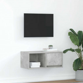 TV Cabinet Concrete grey Engineered wood Small TV Cabin...