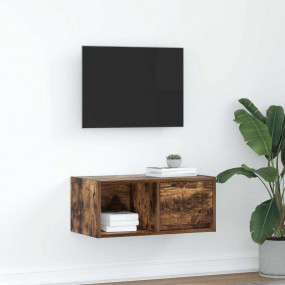 TV Cabinet Smoked Oak Engineered Wood Small TV Cabinet