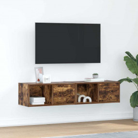 TV Cabinet Set of 2 Smoked oak Engineered wood 2 pieces