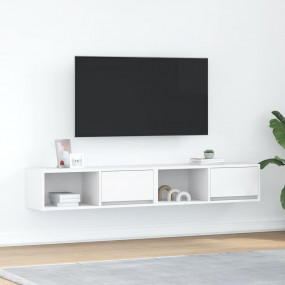 TV Cabinet Set of 2 White Engineered wood 31.5 x 12.2 x...