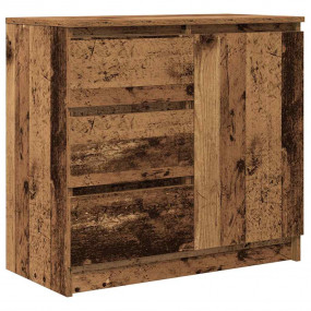 Sideboard Rustic Wood Engineered Wood Medium Adjustable...