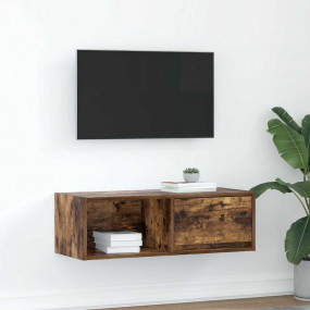 TV Cabinet Smoked Oak Engineered Wood Medium TV Cabinet