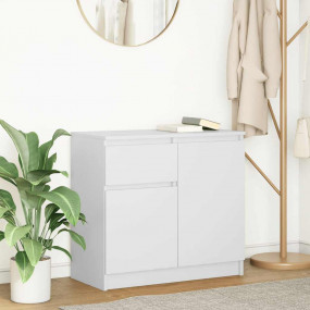 Sideboard White Engineered wood Compact Sideboard Recta...
