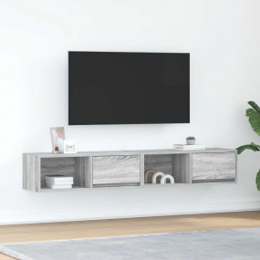 TV Cabinet Set of 2 Grey Sonoma Engineered Wood Standar...