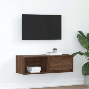 TV Cabinet Brown Oak Engineered Wood TV Cabinet Rectang...