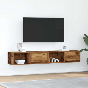 TV Cabinet Set of 2 Old wood Engineered wood Medium TV ...