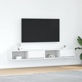 TV Cabinet Set of 2 White Engineered wood Medium TV Cab...
