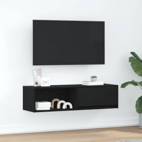 TV Cabinet Black Oak Engineered Wood Standard TV Cabine...