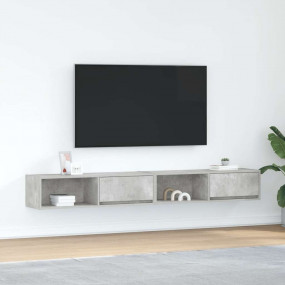 TV Cabinet Set of 2 Concrete grey Engineered wood