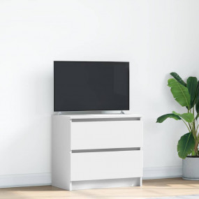 TV Cabinet White Engineered Wood Medium TV Cabinet Rect...