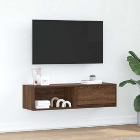 TV Cabinet Brown Oak Engineered wood Standard TV Cabine...