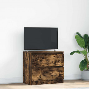 TV Cabinet Smoked Oak Engineered wood Medium TV Cabinet
