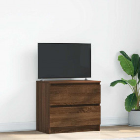 TV Cabinet Brown Oak Engineered Wood Medium TV Cabinet
