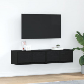 TV Cabinet Set of 2 Black Oak Engineered wood Medium TV...
