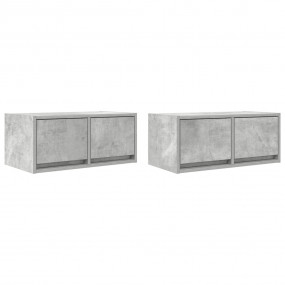 TV Cabinet Set of 2 Concrete grey Engineered wood Mediu...