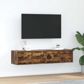 TV Cabinet Set of 2 Smoked Oak Engineered wood 23.6x12....