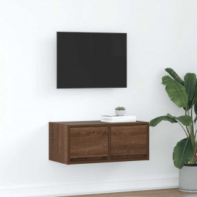 TV Cabinet Brown Oak Engineered Wood Medium TV Cabinet