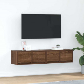 TV Cabinet Set of 2 Brown oak Engineered wood TV Cabine...