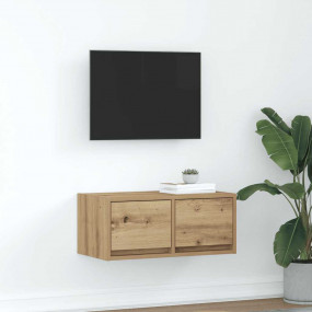 TV Cabinet Artisan Oak Engineered Wood Compact TV Cabin...